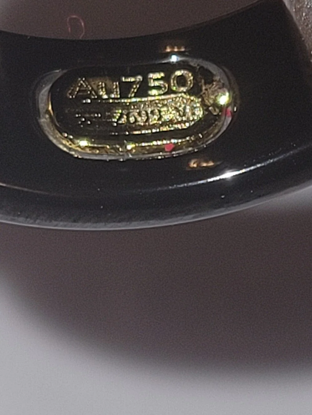 GUCCI K18 BLACK CORUNDUM 18K STUDS BAND RING  VINTAGE